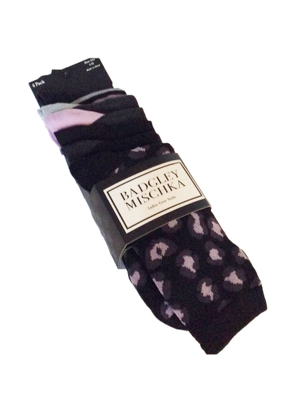 Badgley Mischka Ladies Crew Socks 6 Pairs 4 - 10